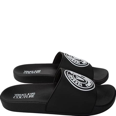 versace jeans slippers zwart